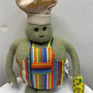Striped Apron Plush Toy with Chef Hat